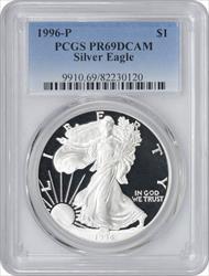 1996-P $1 American Silver Eagle PR69DCAM PCGS