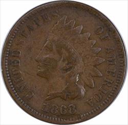 1868 Indian Cent F Uncertified #129