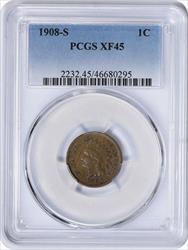 1908-S Indian Cent EF45 PCGS