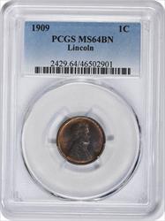 1909 Lincoln Cent MS64BN PCGS