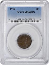 1914-P Lincoln Cent MS64BN PCGS