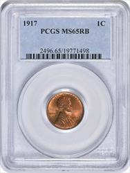 1917 Lincoln Cent MS65RB PCGS