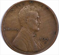 1921-S Lincoln Cent VF Uncertified