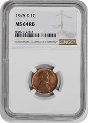 1925-D Lincoln Cent MS64RB NGC