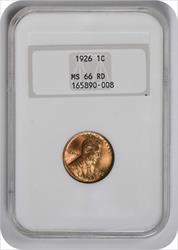 1926 Lincoln Cent MS66RD NGC