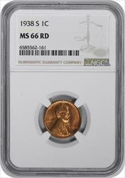 1938-S Lincoln Cent MS66RD NGC
