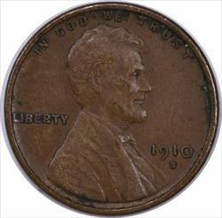 1910-S Lincoln Cent Choice EF Uncertified