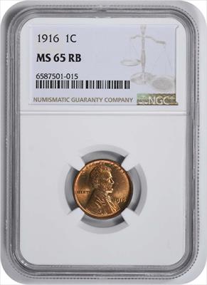 1916 Lincoln Cent MS65RB NGC