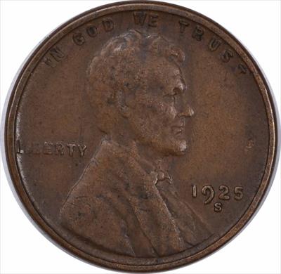 1925-S Lincoln Cent Choice EF Uncertified