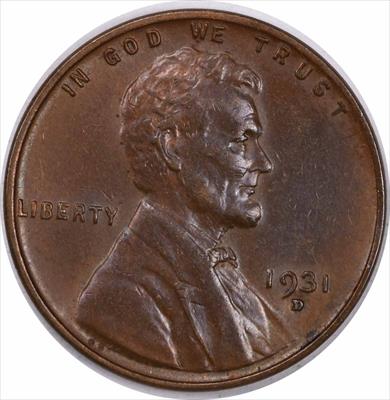 1931-D Lincoln Cent Choice AU Uncertified