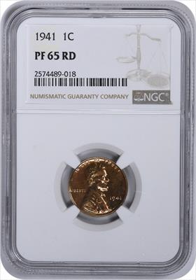 1941 Lincoln Cent PR65RD NGC