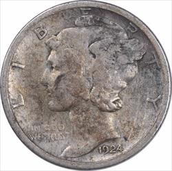 1924-S Mercury Silver Dime F Uncertified