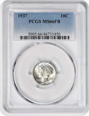 1937 Mercury Silver Dime MS66FB PCGS