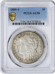 1889-S Morgan Silver Dollar AU58 PCGS
