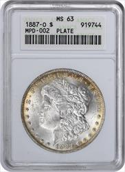 1887-O Morgan Silver Dollar MPD 2 MS63 ANACS