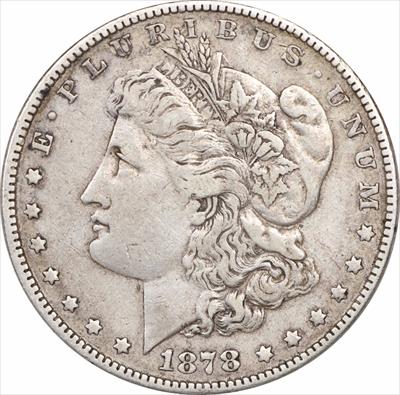 1878 Morgan Silver Dollar 7TF Reverse of 1878 VF Uncertified