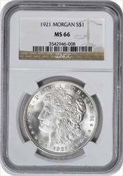 1921 Morgan Silver Dollar MS66 NGC