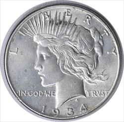 1934 Peace Silver Dollar AU58 Uncertified #303
