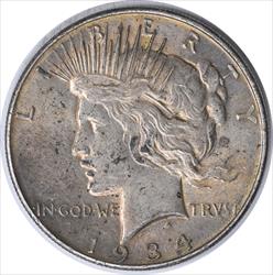 1934-D Peace Silver Dollar AU58 Uncertified #319