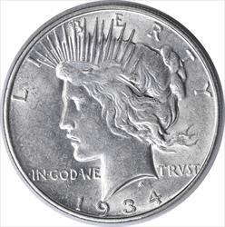 1934-D Peace Silver Dollar AU58 Uncertified #331