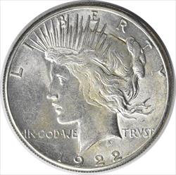 1922-S Peace Silver Dollar MS63 Uncertified #229