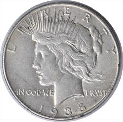 1935 Peace Silver Dollar AU Uncertified