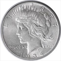1934 Peace Silver Dollar AU58 Uncertified #321