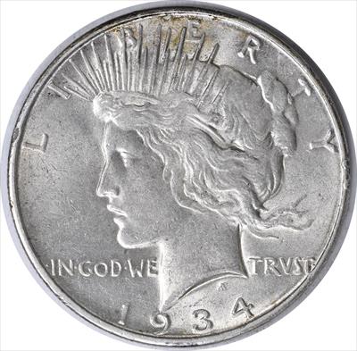 1934-D Peace Silver Dollar AU58 Uncertified #327