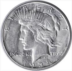 1935 Peace Silver Dollar AU58 Uncertified #329
