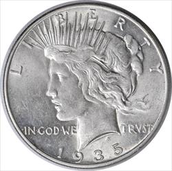 1935 Peace Silver Dollar AU58 Uncertified #333