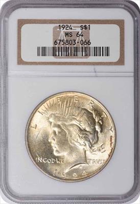 1924 Peace Silver Dollar MS64 NGC