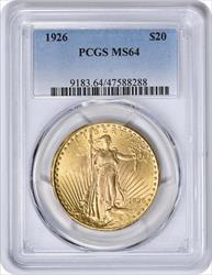 1926 $20 Gold St. Gaudens MS64 PCGS