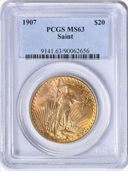 1907 $20 Gold St. Gaudens MS63 PCGS