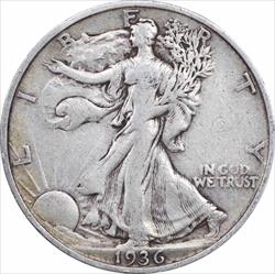1936-S Walking Liberty Silver Half Dollar VF Uncertified