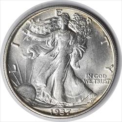 1937-S Walking Liberty Silver Half Dollar MS63 Uncertified #903