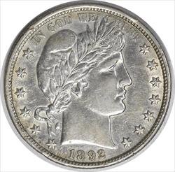 1892 Barber Silver Half Dollar AU58 Uncertified #208
