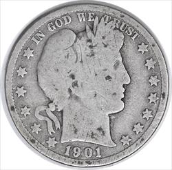 1901-S Barber Silver Half Dollar AG Uncertified