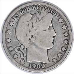 1909-O Barber Silver Half Dollar Choice VG Uncertified