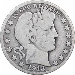 1913-S Barber Silver Half Dollar G Uncertified