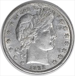 1892-S Barber Silver Half Dollar AU Uncertified #216