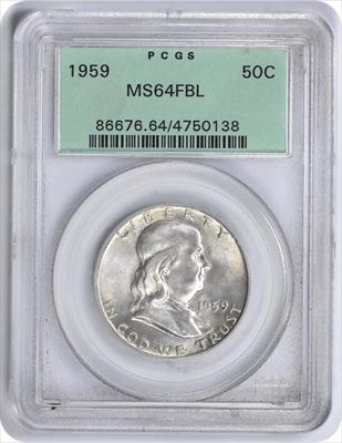 1959 Franklin Silver Half Dollar MS64FBL PCGS