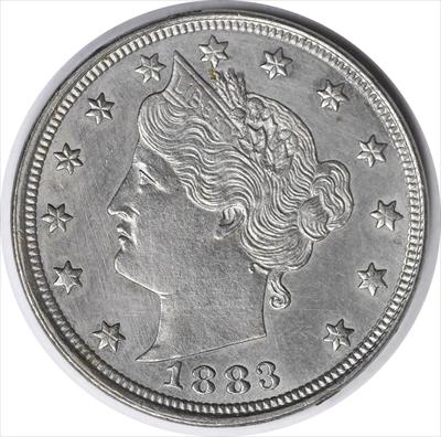 1883 Liberty Nickel No Cents AU58 Uncertified