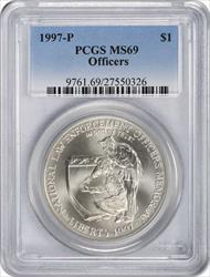 1997-P Officers Commemorative Silver Dollar MS69 PCGS