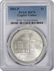 2001-P Capitol Visitor Commemorative Silver Dollar MS70 PCGS