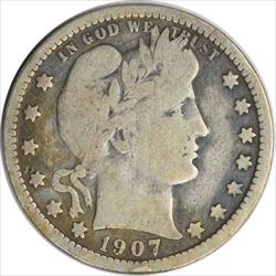 1907-O Barber Silver Quarter VG Uncertified