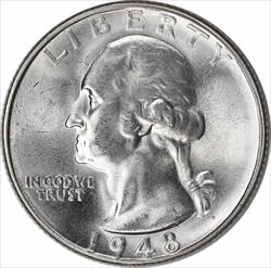 1948-S Washington Silver Quarter MS63 Uncertified