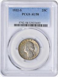 1932-S Washington Silver Quarter AU58 PCGS