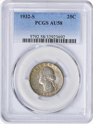 1932-S Washington Silver Quarter AU58 PCGS