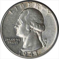 1941 Washington Silver Quarter AU Uncertified