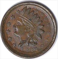 1863 Civil War Token Indian Head  Patriotic 93/362 AU Uncertified